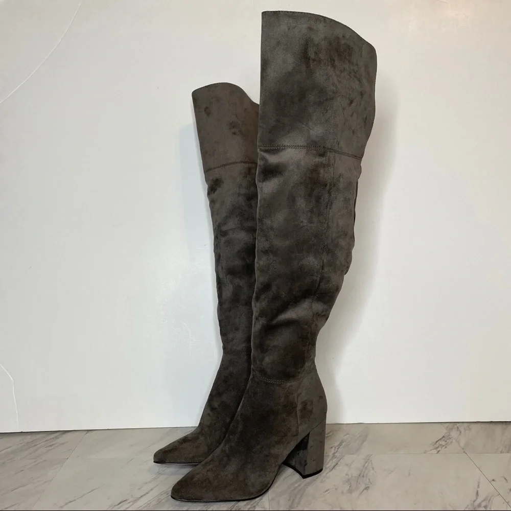 Charles David Various Over The Knee Gray Fabric Boot 6 1/2M